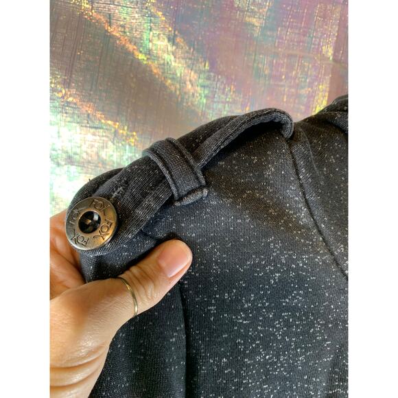 Fox Racing Button Up Hooded Sweatshirt Womens L Charcoal Grey Sport Distressed - Picture 7 of 12